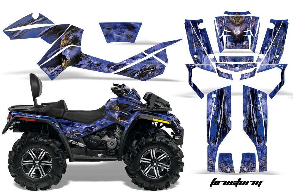 ATV Graphics Kit Decal Wrap For CanAm Outlander Max 500/800 2006-2012 FIRESTORM BLUE-atv motorcycle utv parts accessories gear helmets jackets gloves pantsAll Terrain Depot