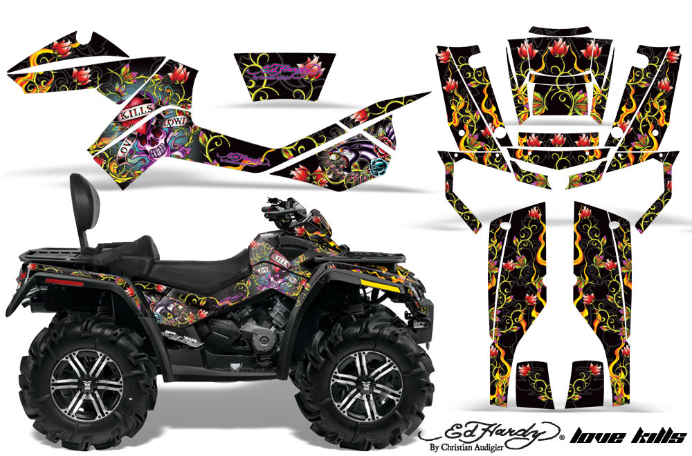 ATV Graphics Kit Decal Wrap For CanAm Outlander Max 500/800 2006-2012 EDHLK BLACK-atv motorcycle utv parts accessories gear helmets jackets gloves pantsAll Terrain Depot