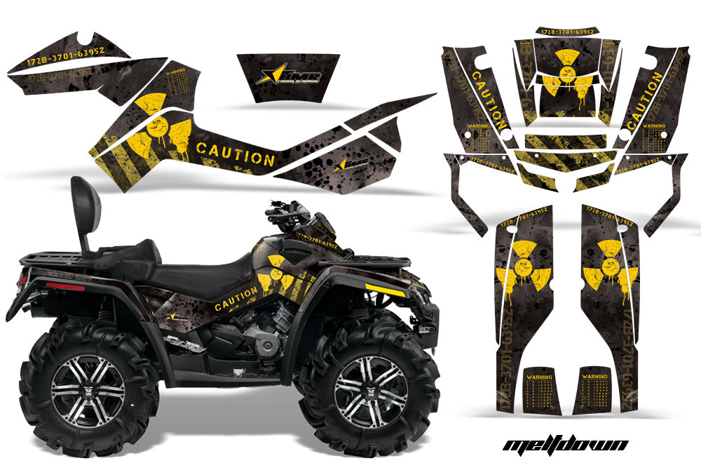 ATV Graphics Kit Decal Wrap For CanAm Outlander Max 500/800 2006-2012 MELTDOWN YELLOW BLACK-atv motorcycle utv parts accessories gear helmets jackets gloves pantsAll Terrain Depot