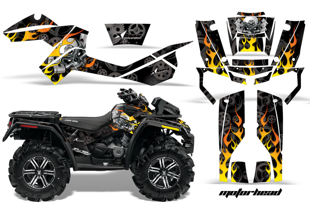 ATV Graphics Kit Decal Wrap For CanAm Outlander Max 500/800 2006-2012 MOTORHEAD BLACK-atv motorcycle utv parts accessories gear helmets jackets gloves pantsAll Terrain Depot