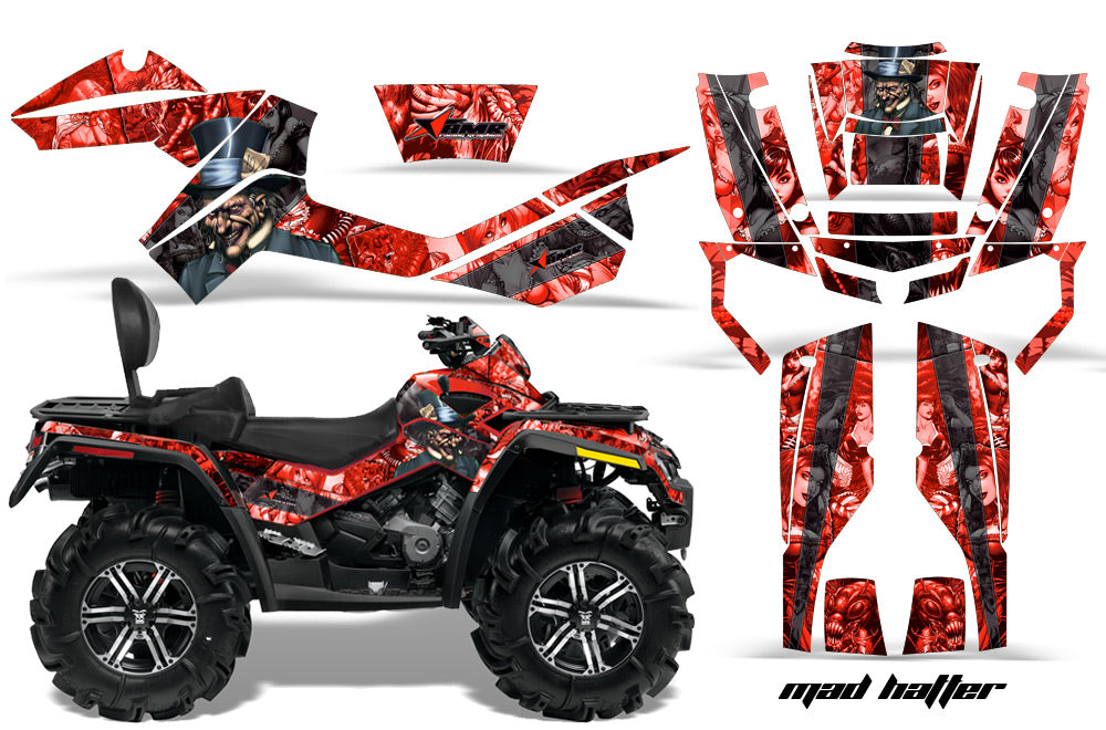 ATV Graphics Kit Decal Wrap For CanAm Outlander Max 500/800 2006-2012 HATTER RED BLACK-atv motorcycle utv parts accessories gear helmets jackets gloves pantsAll Terrain Depot