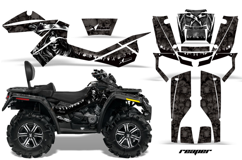 ATV Graphics Kit Decal Wrap For CanAm Outlander Max 500/800 2006-2012 REAPER BLACK-atv motorcycle utv parts accessories gear helmets jackets gloves pantsAll Terrain Depot