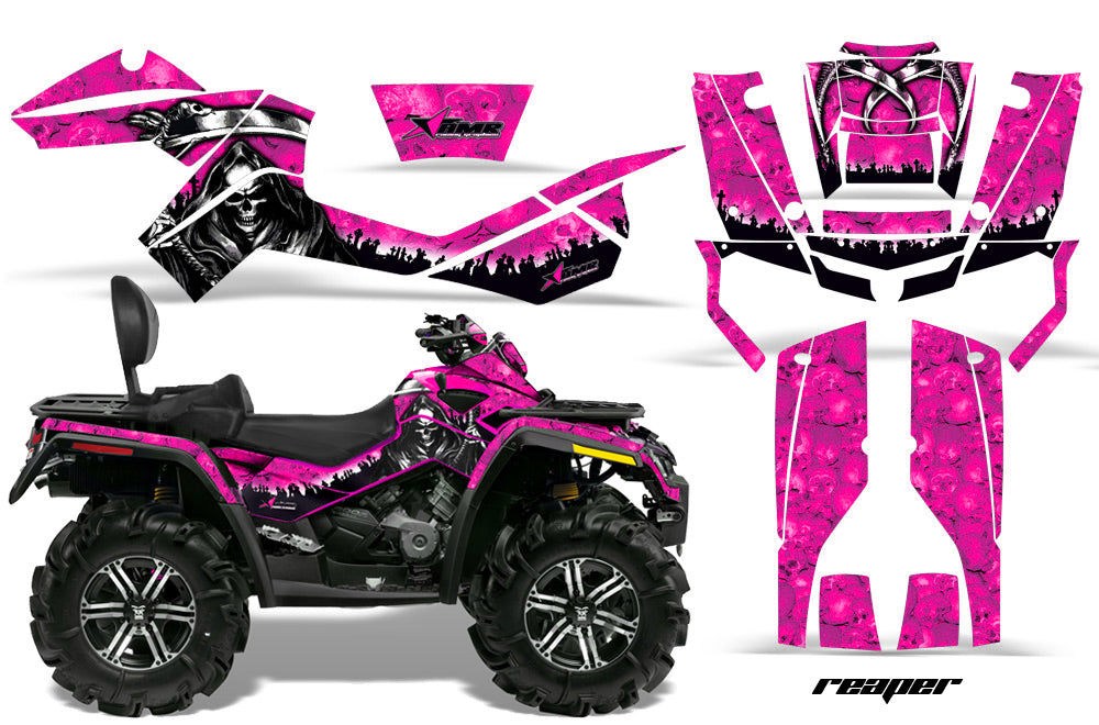 ATV Graphics Kit Decal Wrap For CanAm Outlander Max 500/800 2006-2012 REAPER PINK-atv motorcycle utv parts accessories gear helmets jackets gloves pantsAll Terrain Depot