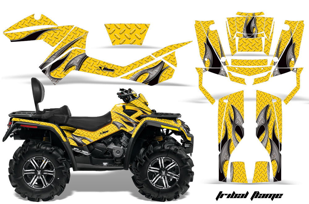 ATV Graphics Kit Decal Wrap For CanAm Outlander Max 500/800 2006-2012 TRIBAL BLACK YELLOW-atv motorcycle utv parts accessories gear helmets jackets gloves pantsAll Terrain Depot