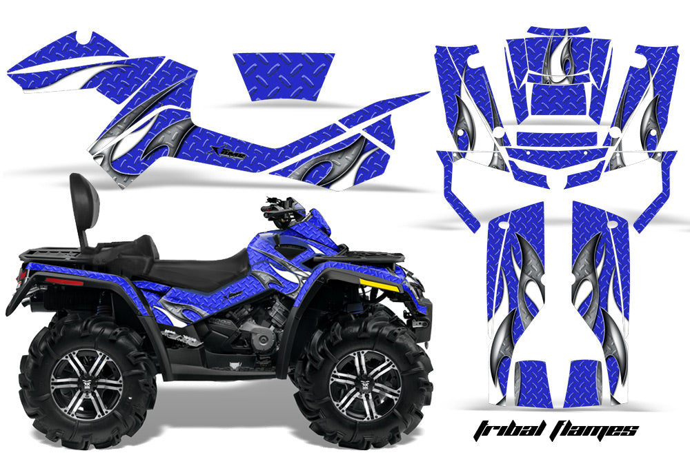 ATV Graphics Kit Decal Wrap For CanAm Outlander Max 500/800 2006-2012 TRIBAL WHITE BLUE-atv motorcycle utv parts accessories gear helmets jackets gloves pantsAll Terrain Depot