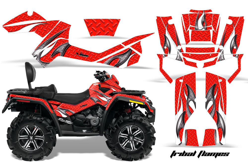 ATV Graphics Kit Decal Wrap For CanAm Outlander Max 500/800 2006-2012 TRIBAL WHITE RED-atv motorcycle utv parts accessories gear helmets jackets gloves pantsAll Terrain Depot
