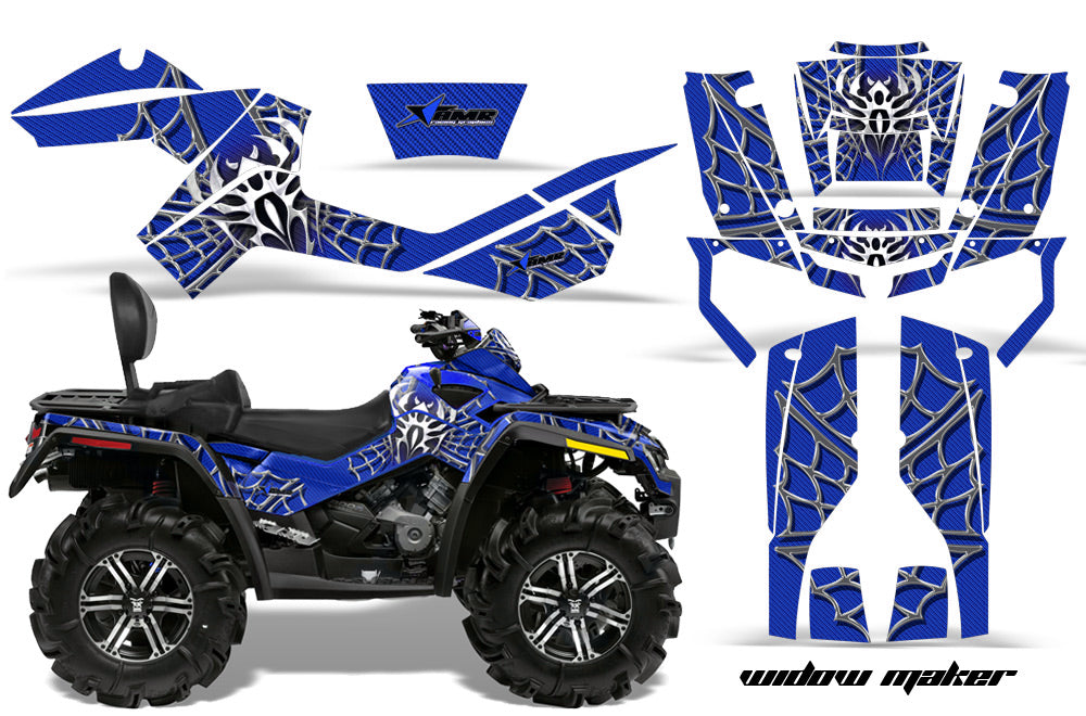 ATV Graphics Kit Decal Wrap For CanAm Outlander Max 500/800 2006-2012 WIDOW BLUE BLACK-atv motorcycle utv parts accessories gear helmets jackets gloves pantsAll Terrain Depot
