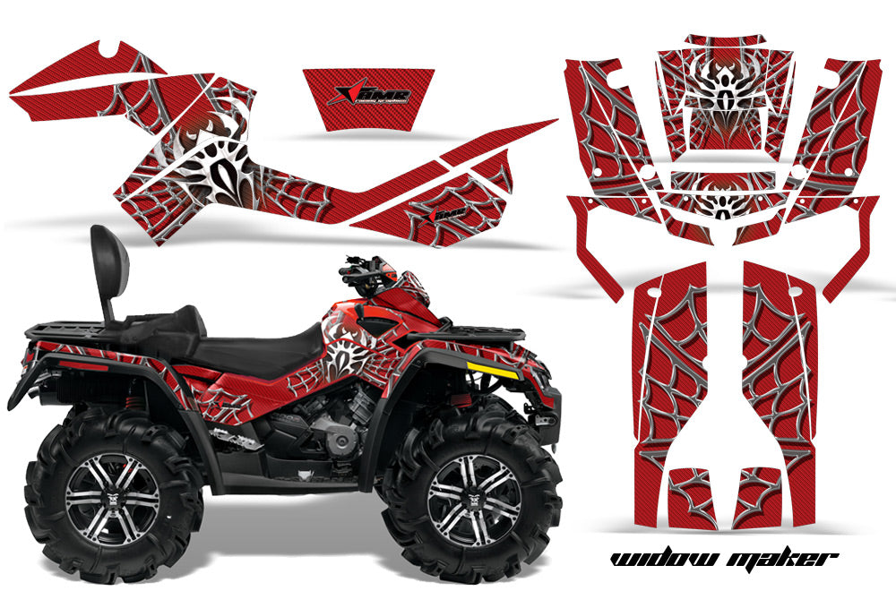 ATV Graphics Kit Decal Wrap For CanAm Outlander Max 500/800 2006-2012 WIDOW SILVER RED-atv motorcycle utv parts accessories gear helmets jackets gloves pantsAll Terrain Depot
