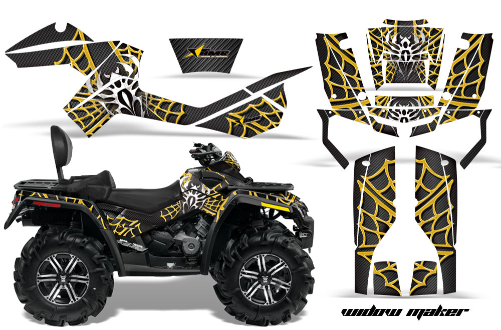 ATV Graphics Kit Decal Wrap For CanAm Outlander Max 500/800 2006-2012 WIDOW YELLOW BLACK-atv motorcycle utv parts accessories gear helmets jackets gloves pantsAll Terrain Depot