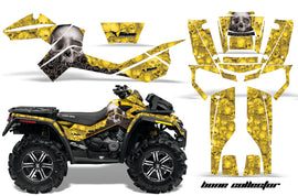 ATV Graphics Kit Decal Wrap For CanAm Outlander XMR 500/800 2006-2012 BONES YELLOW-atv motorcycle utv parts accessories gear helmets jackets gloves pantsAll Terrain Depot