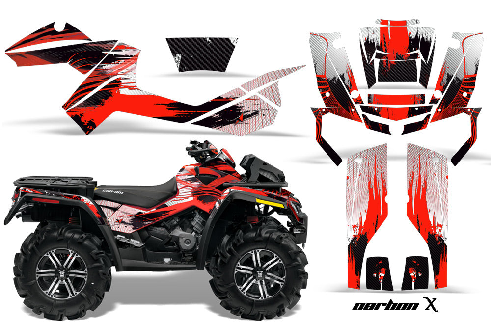 ATV Graphics Kit Decal Wrap For CanAm Outlander XMR 500/800 2006-2012 CARBONX RED-atv motorcycle utv parts accessories gear helmets jackets gloves pantsAll Terrain Depot