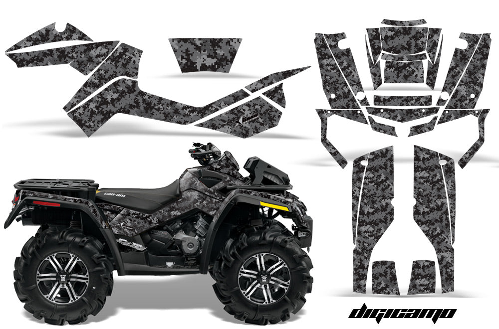 ATV Graphics Kit Decal Wrap For CanAm Outlander XMR 500/800 2006-2012 DIGICAMO BLACK-atv motorcycle utv parts accessories gear helmets jackets gloves pantsAll Terrain Depot
