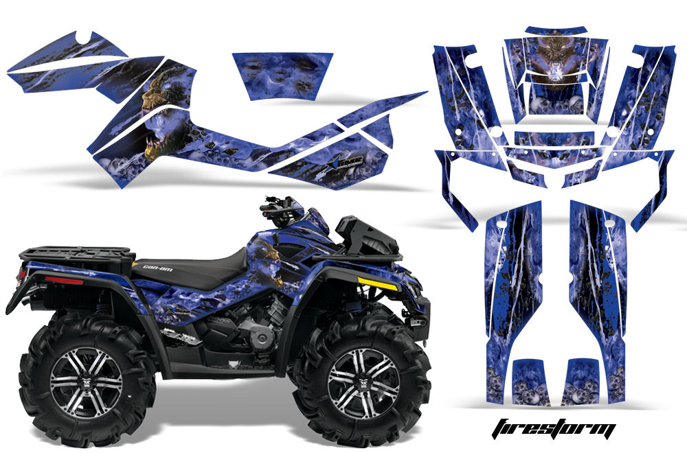ATV Graphics Kit Decal Wrap For CanAm Outlander XMR 500/800 2006-2012 FIRESTORM BLUE-atv motorcycle utv parts accessories gear helmets jackets gloves pantsAll Terrain Depot