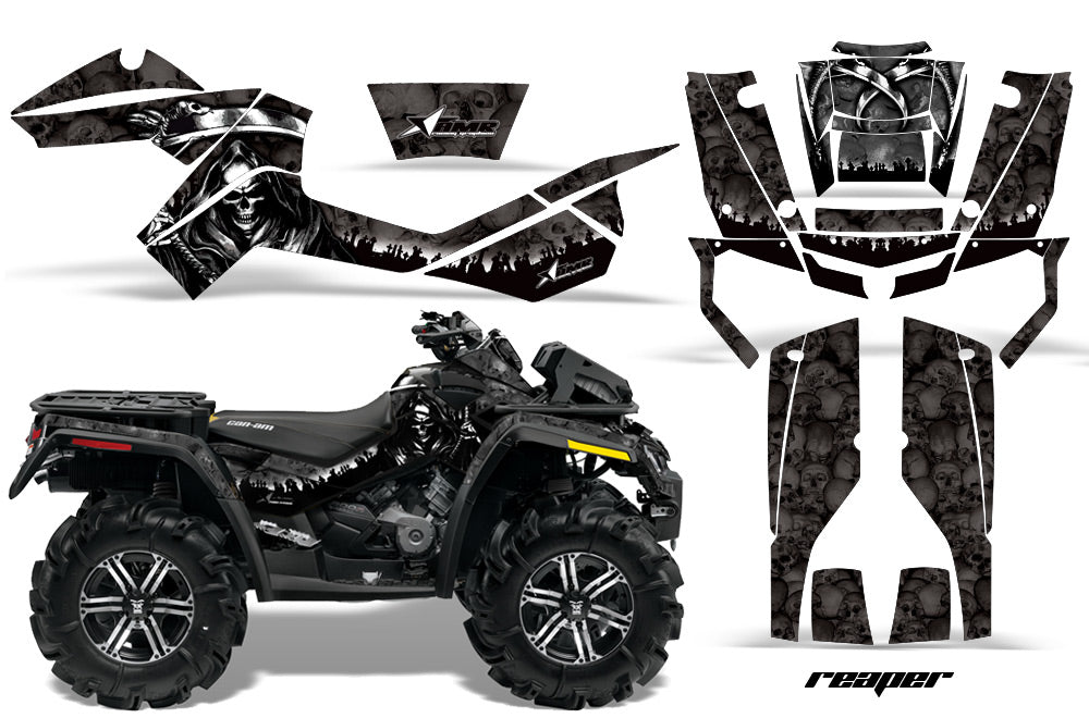ATV Graphics Kit Decal Wrap For CanAm Outlander XMR 500/800 2006-2012 REAPER BLACK-atv motorcycle utv parts accessories gear helmets jackets gloves pantsAll Terrain Depot