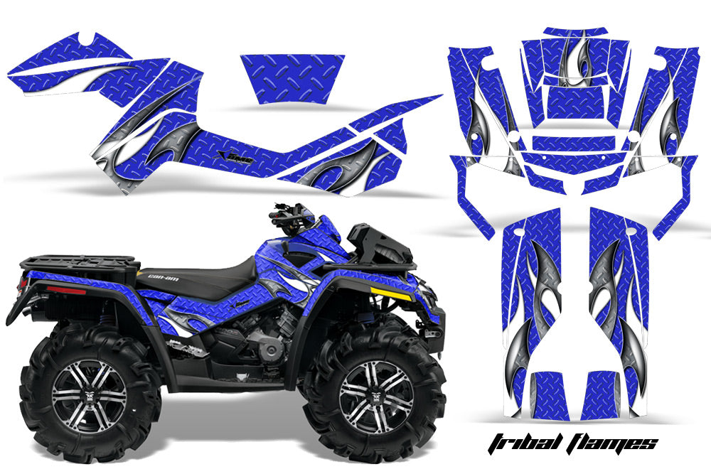 ATV Graphics Kit Decal Wrap For CanAm Outlander XMR 500/800 2006-2012 TRIBAL WHITE BLUE-atv motorcycle utv parts accessories gear helmets jackets gloves pantsAll Terrain Depot