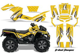 ATV Graphics Kit Decal Wrap For CanAm Outlander XMR 500/800 2006-2012 TRIBAL WHITE YELLOW-atv motorcycle utv parts accessories gear helmets jackets gloves pantsAll Terrain Depot