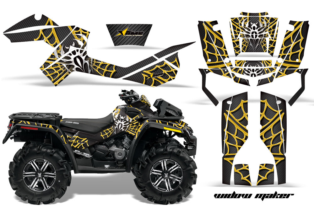 ATV Graphics Kit Decal Wrap For CanAm Outlander XMR 500/800 2006-2012 WIDOW YELLOW BLACK-atv motorcycle utv parts accessories gear helmets jackets gloves pantsAll Terrain Depot