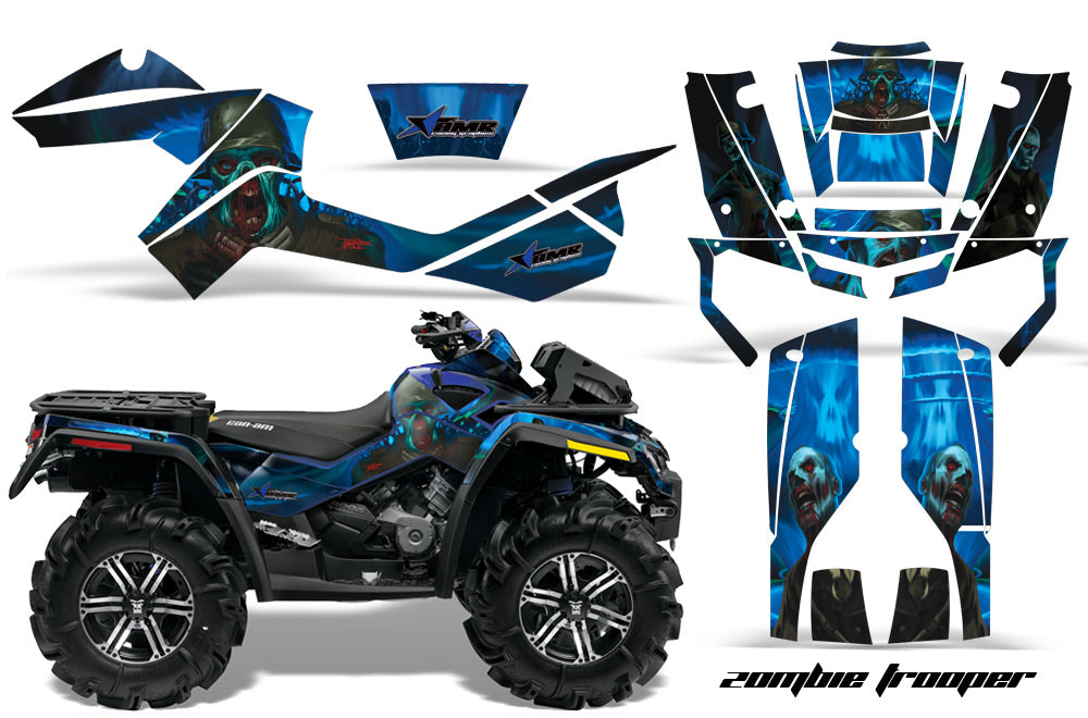 ATV Graphics Kit Decal Wrap For CanAm Outlander XMR 500/800 2006-2012 ZOMBIE BLUE-atv motorcycle utv parts accessories gear helmets jackets gloves pantsAll Terrain Depot