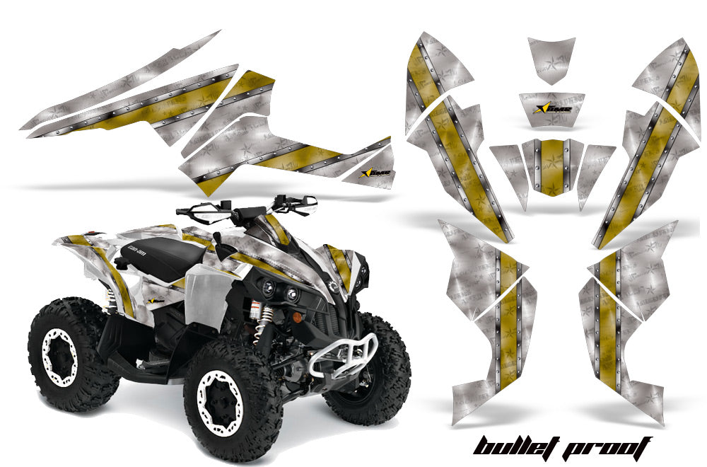 ATV Decal Graphics Kit Quad Wrap For Can-Am Renegade 500 X/R 800X/R 1000 BULLET PROOF YELLOW-atv motorcycle utv parts accessories gear helmets jackets gloves pantsAll Terrain Depot