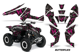 ATV Decal Graphics Kit Quad Wrap For Can-Am Renegade 500 X/R 800X/R 1000 BUTTERFLIES PINK BLACK-atv motorcycle utv parts accessories gear helmets jackets gloves pantsAll Terrain Depot
