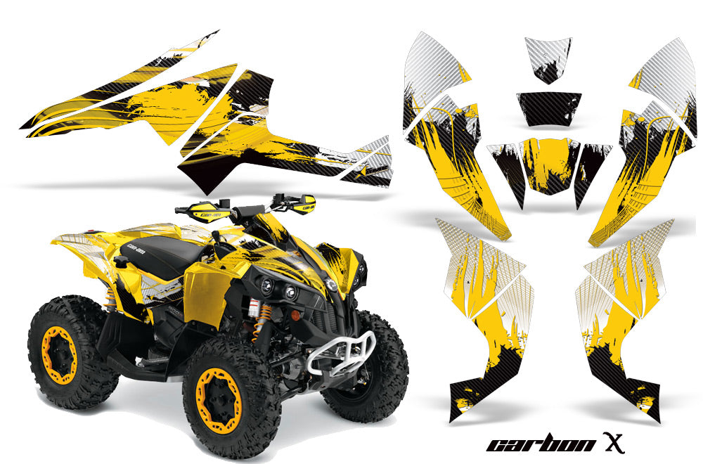ATV Decal Graphics Kit Quad Wrap For Can-Am Renegade 500 X/R 800X/R 1000 CARBONX YELLOW-atv motorcycle utv parts accessories gear helmets jackets gloves pantsAll Terrain Depot