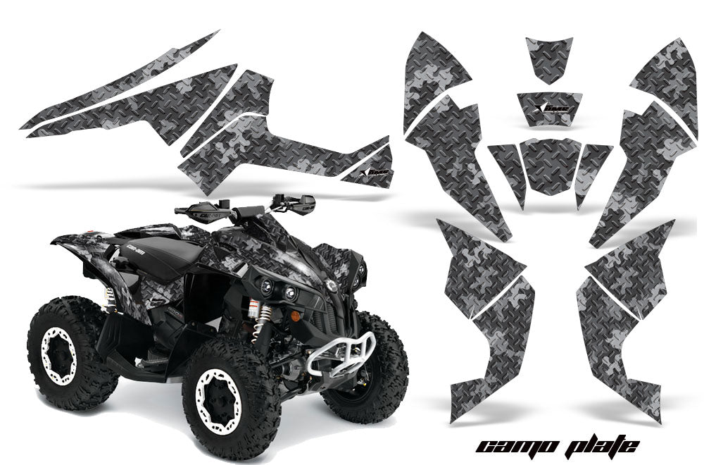 ATV Decal Graphics Kit Quad Wrap For Can-Am Renegade 500 X/R 800X/R 1000 CAMOPLATE BLACK-atv motorcycle utv parts accessories gear helmets jackets gloves pantsAll Terrain Depot