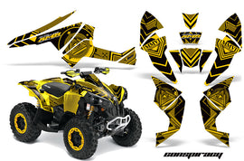 ATV Decal Graphics Kit Quad Wrap For Can-Am Renegade 500 X/R 800X/R 1000 CONSPIRACY YELLOW-atv motorcycle utv parts accessories gear helmets jackets gloves pantsAll Terrain Depot