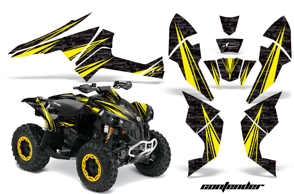 ATV Decal Graphics Kit Quad Wrap For Can-Am Renegade 500 X/R 800X/R 1000 CONTENDER BLACK YELLOW-atv motorcycle utv parts accessories gear helmets jackets gloves pantsAll Terrain Depot