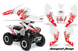 ATV Decal Graphics Kit Quad Wrap For Can-Am Renegade 500 X/R 800X/R 1000 DIAMOND FLAMES WHITE RED
