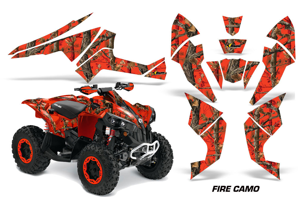 ATV Decal Graphics Kit Quad Wrap For Can-Am Renegade 500 X/R 800X/R 1000 FIRE CAMO RED-atv motorcycle utv parts accessories gear helmets jackets gloves pantsAll Terrain Depot