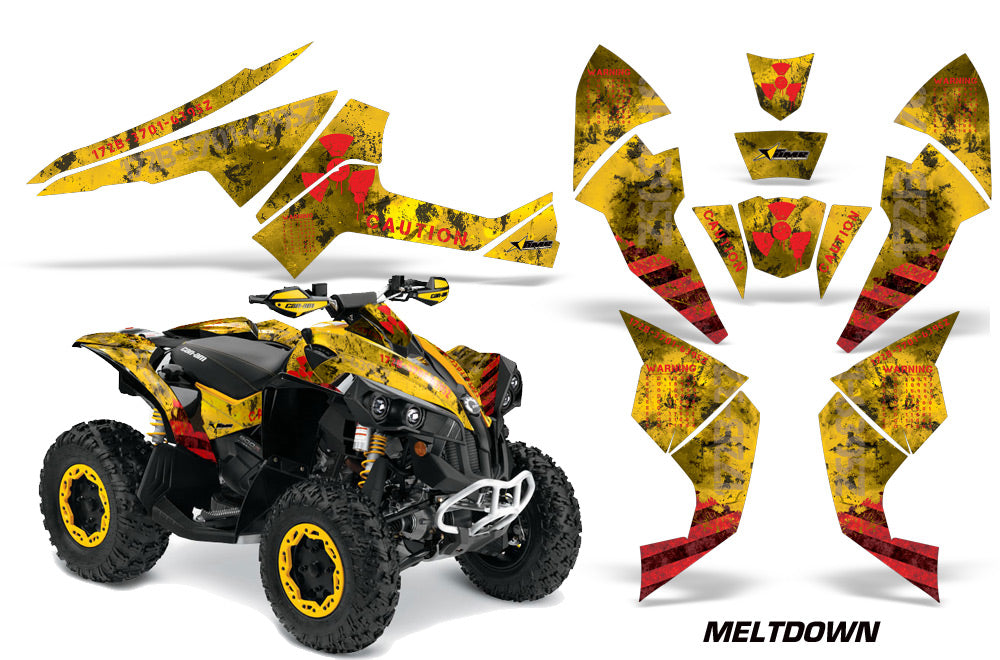 ATV Decal Graphics Kit Quad Wrap For Can-Am Renegade 500 X/R 800X/R 1000 MELTDOWN RED YELLOW-atv motorcycle utv parts accessories gear helmets jackets gloves pantsAll Terrain Depot