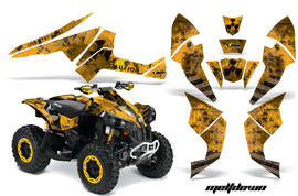 ATV Decal Graphics Kit Quad Wrap For Can-Am Renegade 500 X/R 800X/R 1000 MELTDOWN BLACK YELLOW-atv motorcycle utv parts accessories gear helmets jackets gloves pantsAll Terrain Depot