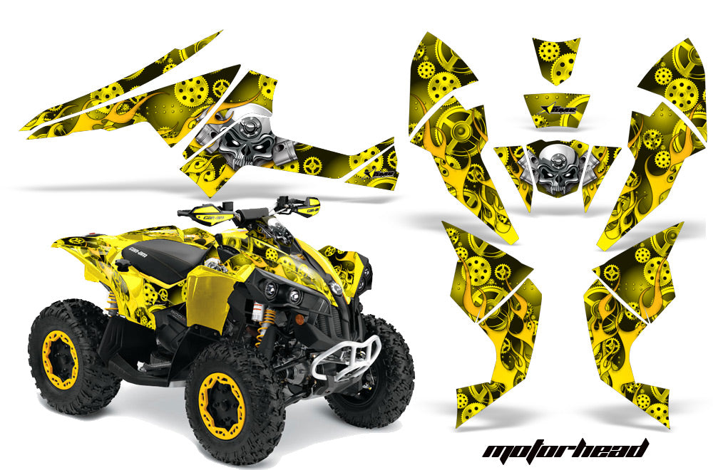 ATV Decal Graphics Kit Quad Wrap For Can-Am Renegade 500 X/R 800X/R 1000 MOTORHEAD YELLOW-atv motorcycle utv parts accessories gear helmets jackets gloves pantsAll Terrain Depot