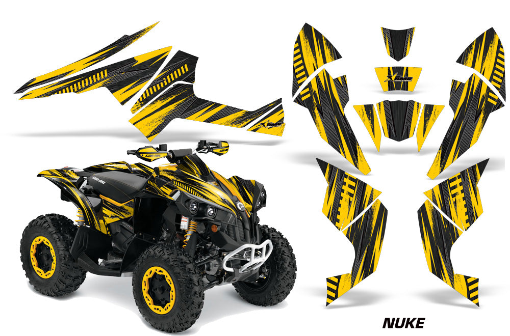 ATV Decal Graphics Kit Quad Wrap For Can-Am Renegade 500 X/R 800X/R 1000 NUKE YELLOW-atv motorcycle utv parts accessories gear helmets jackets gloves pantsAll Terrain Depot