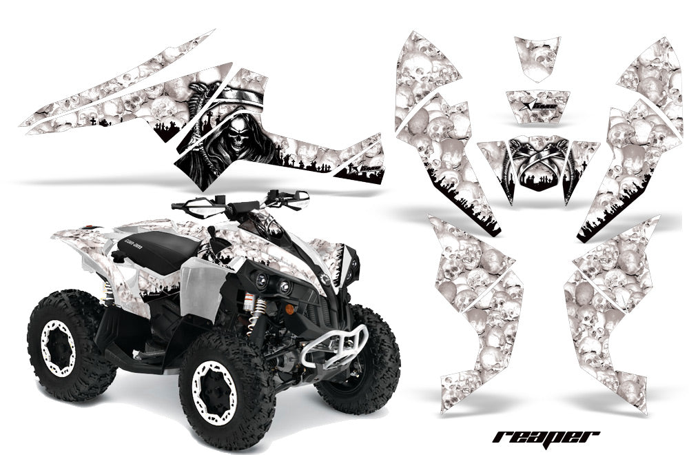 ATV Decal Graphics Kit Quad Wrap For Can-Am Renegade 500 X/R 800X/R 1000 REAPER WHITE-atv motorcycle utv parts accessories gear helmets jackets gloves pantsAll Terrain Depot