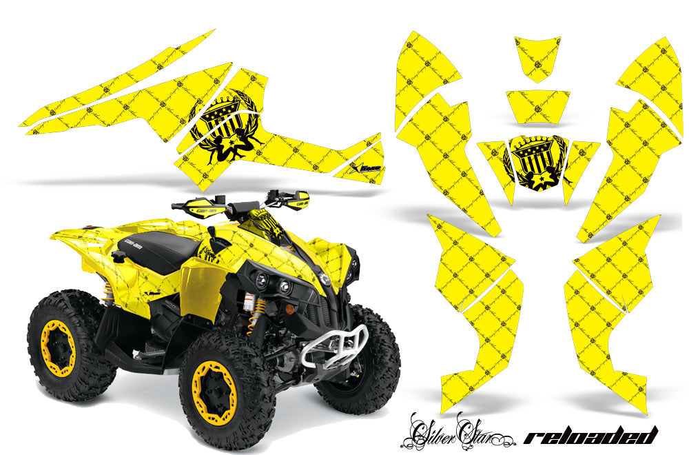 ATV Decal Graphics Kit Quad Wrap For Can-Am Renegade 500 X/R 800X/R 1000 RELOADED BLACK YELLOW-atv motorcycle utv parts accessories gear helmets jackets gloves pantsAll Terrain Depot