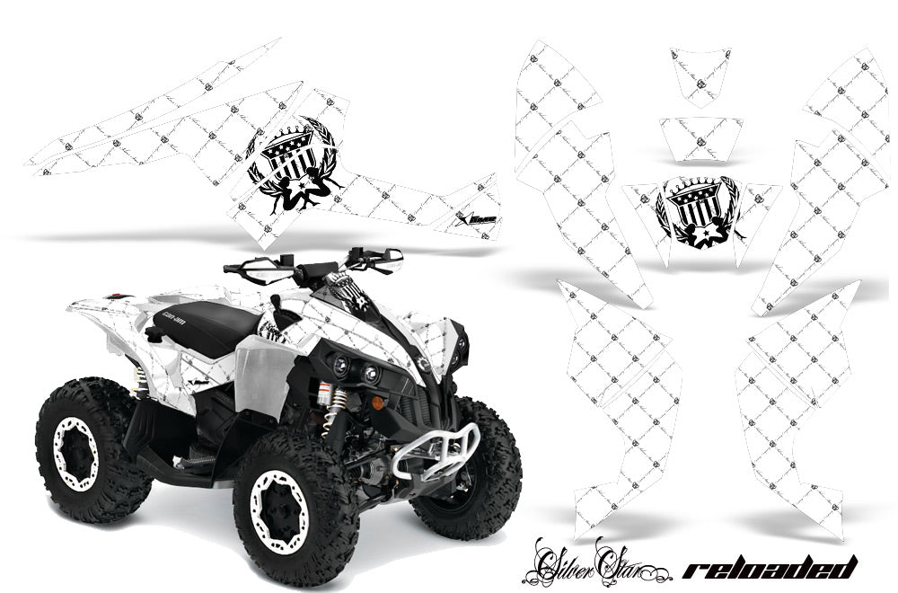 ATV Decal Graphics Kit Quad Wrap For Can-Am Renegade 500 X/R 800X/R 1000 RELOADED BLACK WHITE-atv motorcycle utv parts accessories gear helmets jackets gloves pantsAll Terrain Depot
