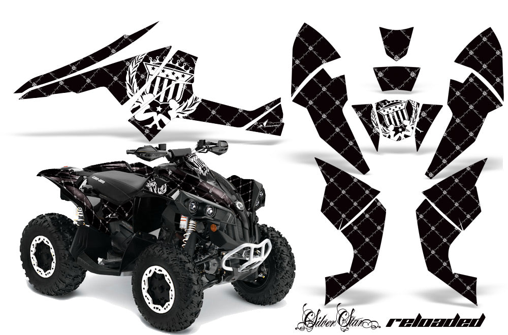 ATV Decal Graphics Kit Quad Wrap For Can-Am Renegade 500 X/R 800X/R 1000 RELOADED WHITE BLACK-atv motorcycle utv parts accessories gear helmets jackets gloves pantsAll Terrain Depot