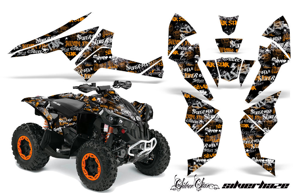 ATV Decal Graphics Kit Quad Wrap For Can-Am Renegade 500 X/R 800X/R 1000 SSSH ORANGE BLACK-atv motorcycle utv parts accessories gear helmets jackets gloves pantsAll Terrain Depot