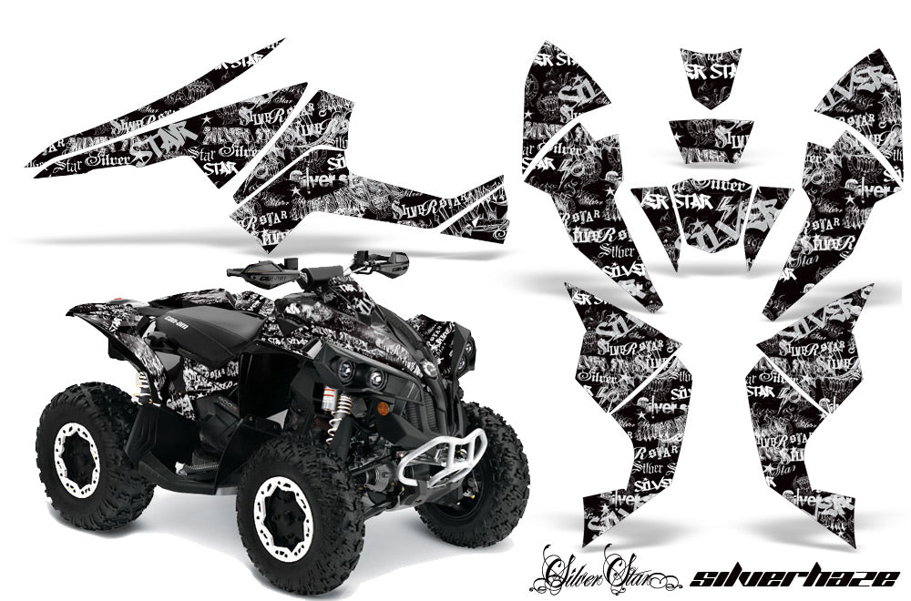 ATV Decal Graphics Kit Quad Wrap For Can-Am Renegade 500 X/R 800X/R 1000 SSSH WHITE BLACK-atv motorcycle utv parts accessories gear helmets jackets gloves pantsAll Terrain Depot