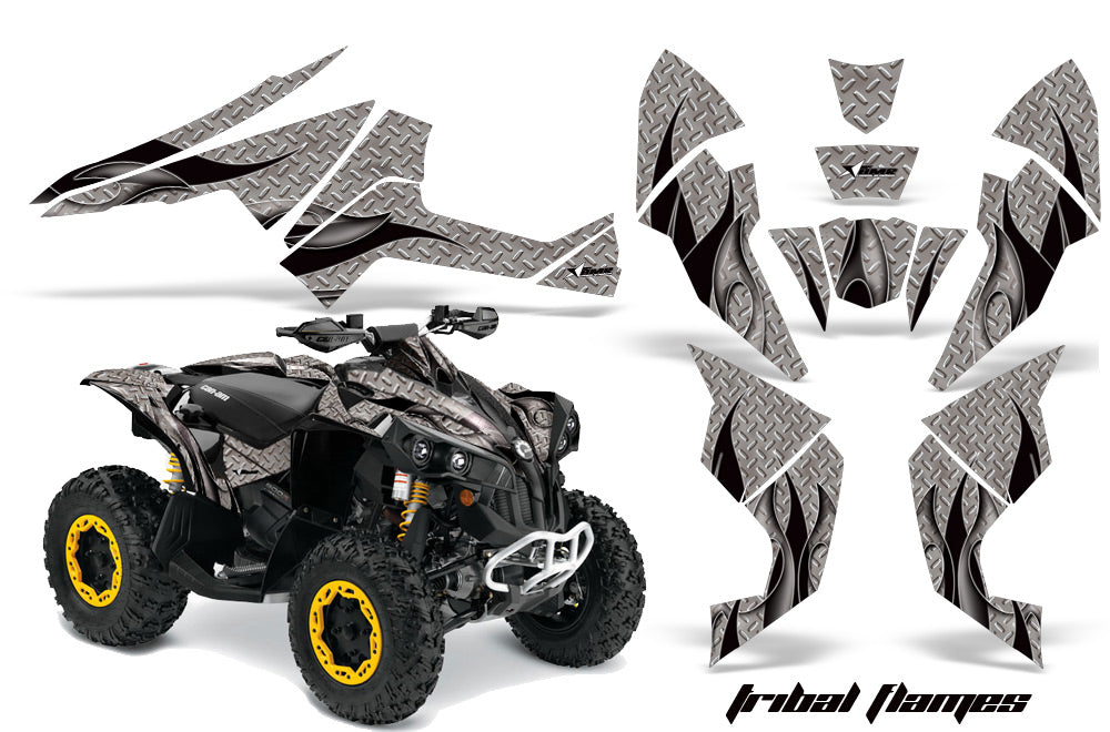 ATV Decal Graphics Kit Quad Wrap For Can-Am Renegade 500 X/R 800X/R 1000 TRIBAL BLACK SILVER-atv motorcycle utv parts accessories gear helmets jackets gloves pantsAll Terrain Depot