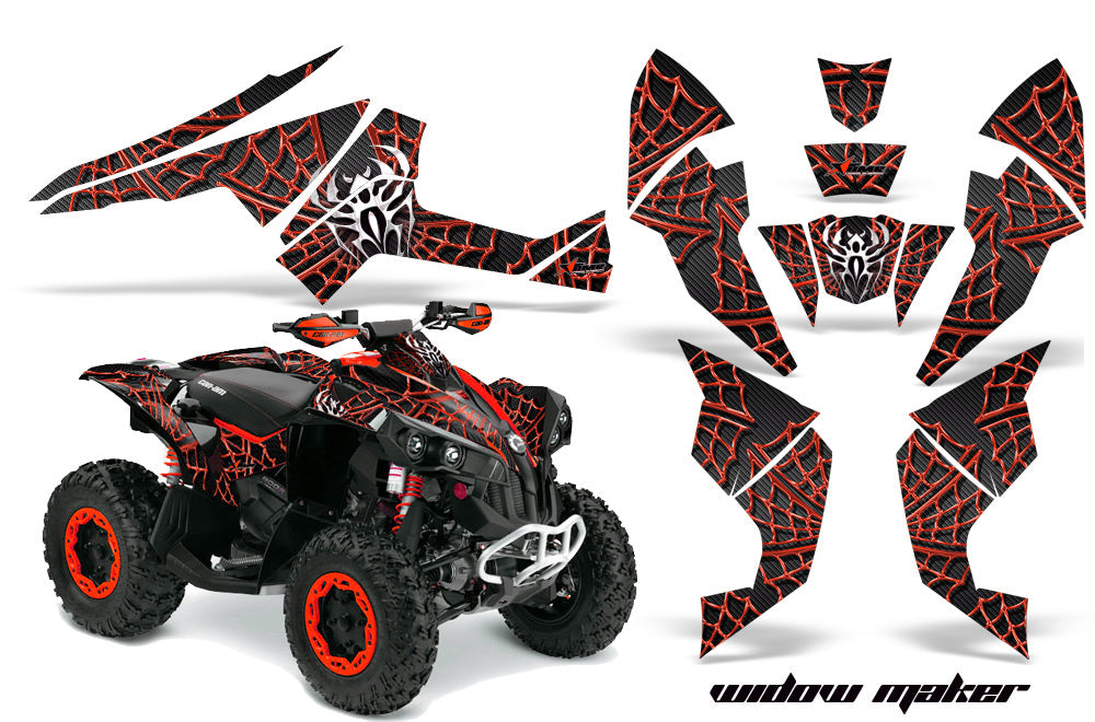 ATV Decal Graphics Kit Quad Wrap For Can-Am Renegade 500 X/R 800X/R 1000 WIDOW RED BLACK-atv motorcycle utv parts accessories gear helmets jackets gloves pantsAll Terrain Depot