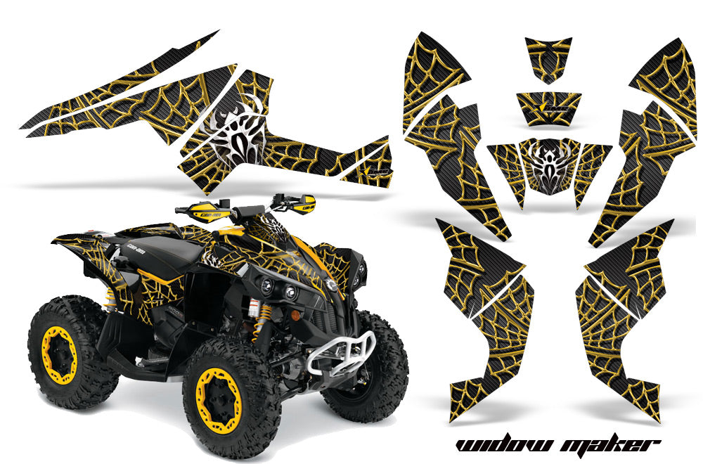ATV Decal Graphics Kit Quad Wrap For Can-Am Renegade 500 X/R 800X/R 1000 WIDOW YELLOW BLACK-atv motorcycle utv parts accessories gear helmets jackets gloves pantsAll Terrain Depot