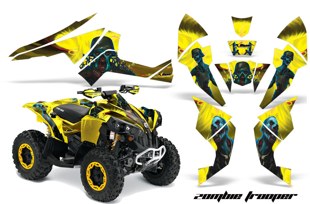ATV Decal Graphics Kit Quad Wrap For Can-Am Renegade 500 X/R 800X/R 1000 ZOMBIE YELLOW-atv motorcycle utv parts accessories gear helmets jackets gloves pantsAll Terrain Depot
