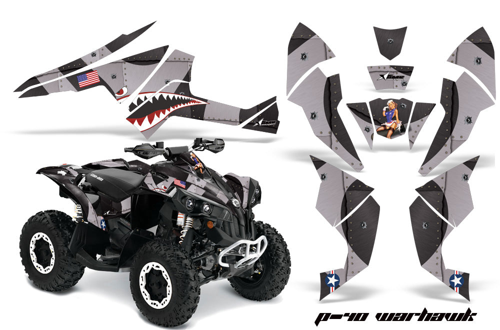 ATV Decal Graphics Kit Quad Wrap For Can-Am Renegade 500 X/R 800X/R 1000 WARHAWK BLACK-atv motorcycle utv parts accessories gear helmets jackets gloves pantsAll Terrain Depot