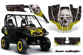 UTV Graphics Kit SXS Decal Sticker Wrap For Can-Am Commander 800 1000 BONES BLACK YELLOW-atv motorcycle utv parts accessories gear helmets jackets gloves pantsAll Terrain Depot