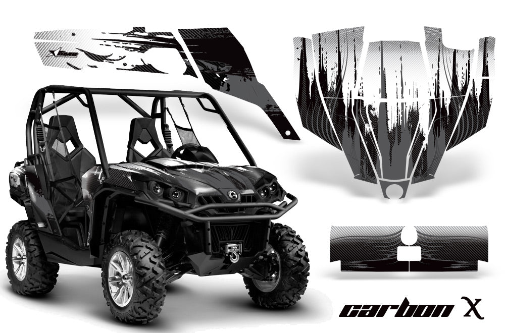 UTV Graphics Kit SXS Decal Sticker Wrap For Can-Am Commander 800 1000 CARBONX BLACK-atv motorcycle utv parts accessories gear helmets jackets gloves pantsAll Terrain Depot