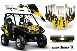 UTV Graphics Kit SXS Decal Sticker Wrap For Can-Am Commander 800 1000 CARBONX YELLOW-atv motorcycle utv parts accessories gear helmets jackets gloves pantsAll Terrain Depot