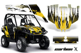 UTV Graphics Kit SXS Decal Sticker Wrap For Can-Am Commander 800 1000 CARBONX YELLOW