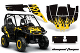 UTV Graphics Kit SXS Decal Sticker Wrap For Can-Am Commander 800 1000 DIAMOND FLAMES YELLOW BLACK
